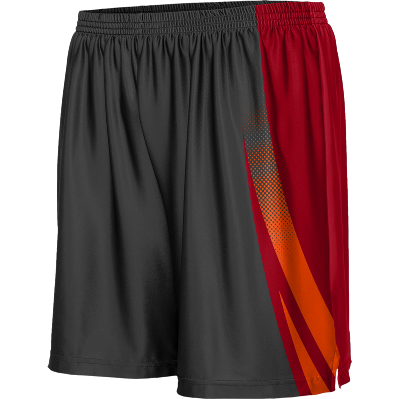 Black & Red Sublimation Printed Tennis Shorts
